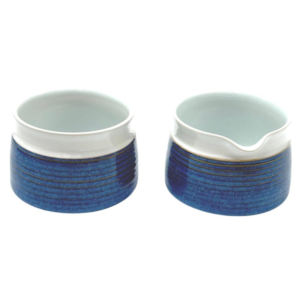 Chatsworth Denby Langley Blue Cream and Open Sugar Pottery